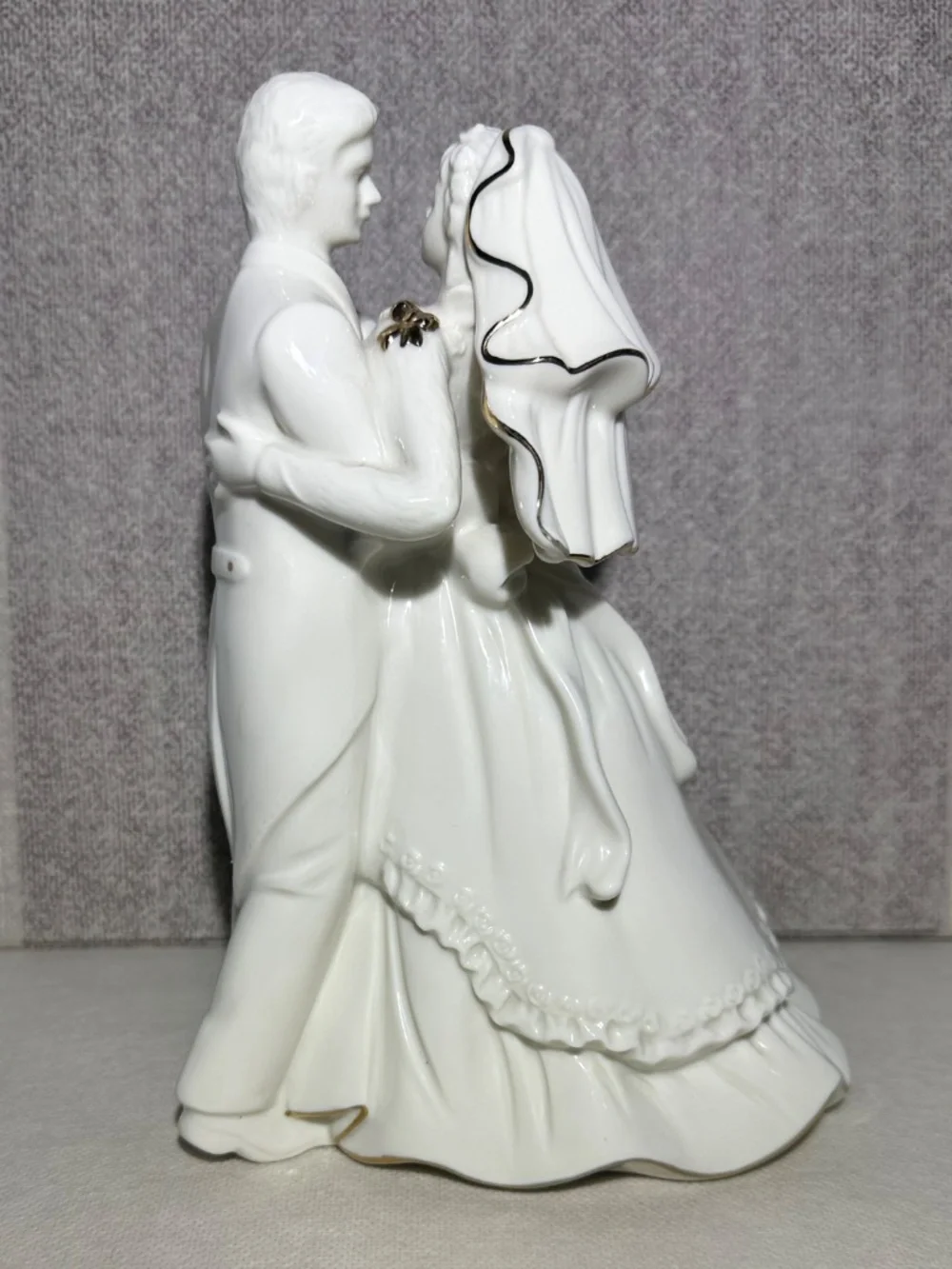 Bride and Groom White Porcelain 5” Wedding Cake Topper Mikasa